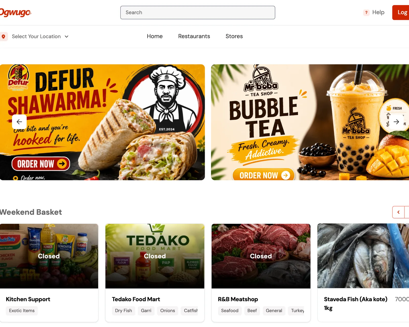 Vendors, restaurants and stores listed on the Ogwugo marketplace.